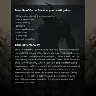 Demon Baron Beast Goetic Spirit Guide - 3rd Legion Leader Under Morax - Higher Knowledge Stronger Warfare - OMNI Binding