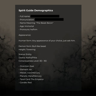 Demon Baron Beast Goetic Spirit Guide - 3rd Legion Leader Under Morax - Higher Knowledge Stronger Warfare - OMNI Binding